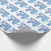 Papier Cadeau Blue éléphants bébé garçon giftwrap (Coin)