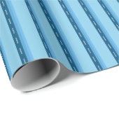 Papier Cadeau blue faded stripes with dots (Coin rond)