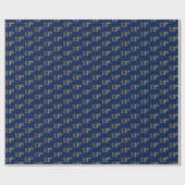 Papier Cadeau Blue, Faux Gold 13e (treizième) événement (Plat)