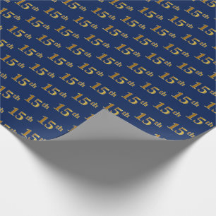 Papier Cadeau Blue, Faux Gold 15e (quinzième) événement