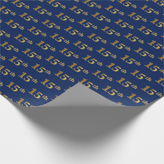 Papier Cadeau Blue, Faux Gold 15e (quinzième) événement (Coin)