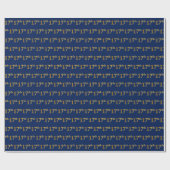 Papier Cadeau Blue, Faux Gold 17e (dix-septième) (Plat)