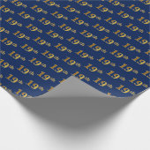 Papier Cadeau Blue, Faux Gold 19th (dix-neuvième) Event (Coin)
