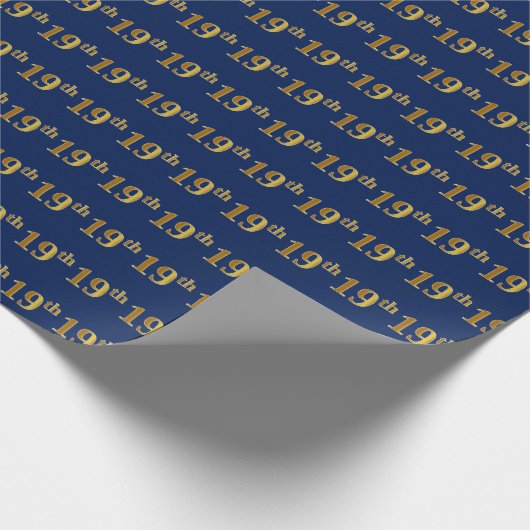 Papier Cadeau Blue, Faux Gold 19th (dix-neuvième) Event (Coin)