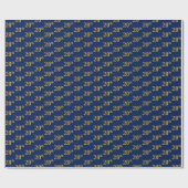 Papier Cadeau Blue, Faux Gold 20th (Vingtième) Event (Plat)