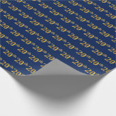 Papier Cadeau Blue, Faux Gold 20th (Vingtième) Event (Coin)
