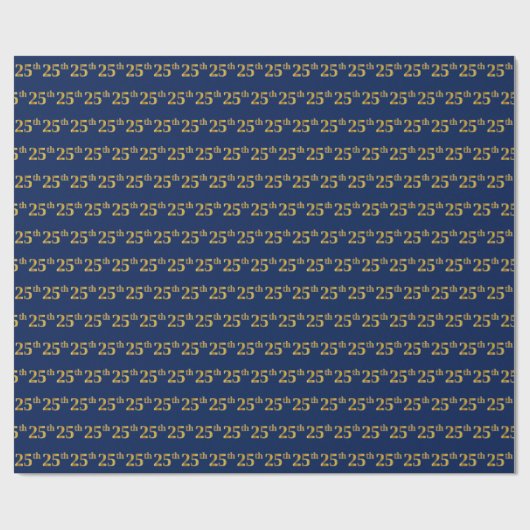 Papier Cadeau Blue, Faux Gold 25e (Vingt-cinquième) (Plat)