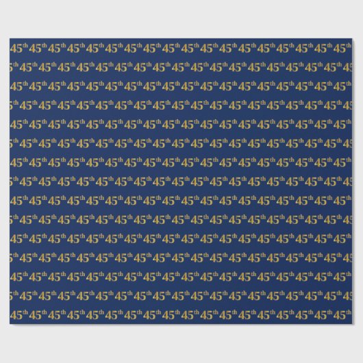 Papier Cadeau Blue, Faux Gold 45e (Quarante-cinquième) (Plat)