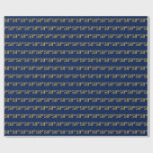 Papier Cadeau Blue, Faux Gold 50e (Cinquantième) événement (Plat)