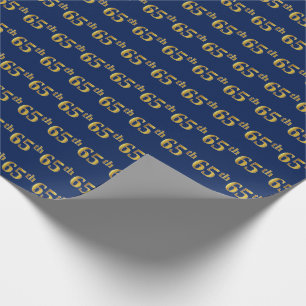 Papier Cadeau Blue, Faux Gold 65e (Soixante-cinquième)