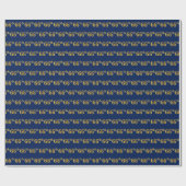Papier Cadeau Blue, Faux Gold 66e (Soixante-sixième) (Plat)