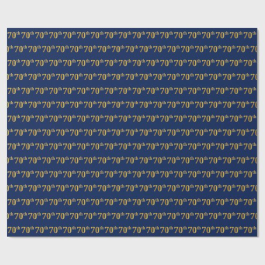 Papier Cadeau Blue, Faux Gold 70th (Seveneth) (Plat)