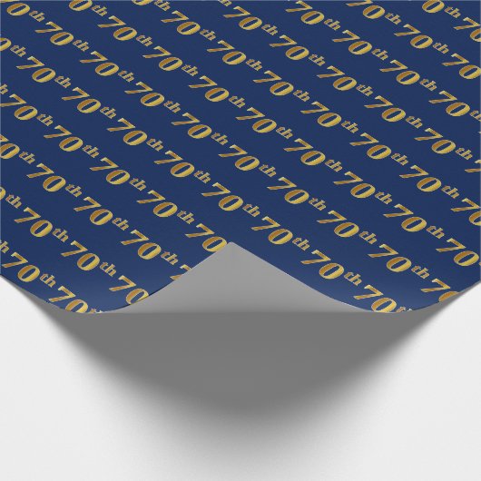 Papier Cadeau Blue, Faux Gold 70th (Seveneth) (Coin)