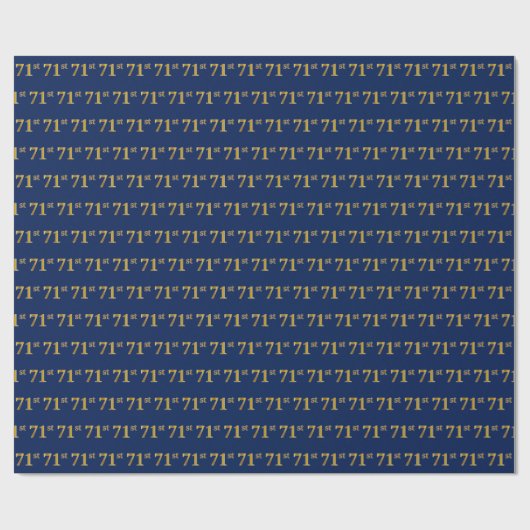 Papier Cadeau Blue, Faux Gold 71e (Soixante-et-onze) (Plat)