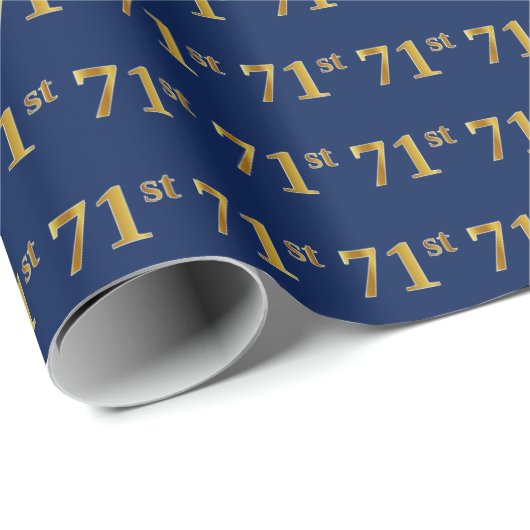 Papier Cadeau Blue, Faux Gold 71e (Soixante-et-onze) (Coin rond)
