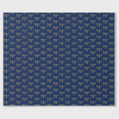 Papier Cadeau Blue, Faux Gold 71e (Soixante-et-onze) (Plat)