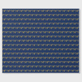 Papier Cadeau Blue, Faux Gold 74e (Soixante-quatorzième) (Plat)