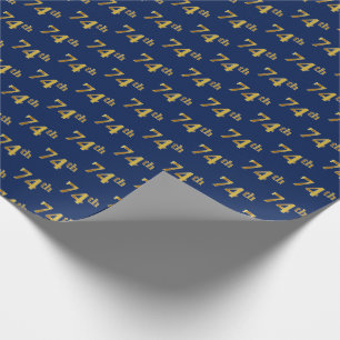 Papier Cadeau Blue, Faux Gold 74e (Soixante-quatorzième)