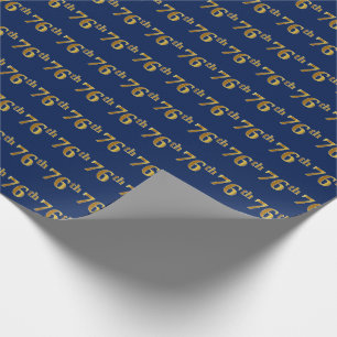Papier Cadeau Blue, Faux Gold 76e (Soixante-seizième)