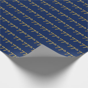 Papier Cadeau Blue, Faux Gold 77th (Soixante-dix-septième) Event