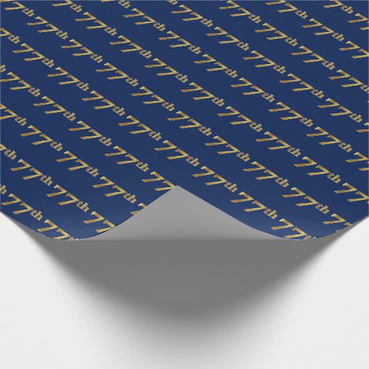 Papier Cadeau Blue, Faux Gold 77th (Soixante-dix-septième) Event (Coin)