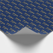 Papier Cadeau Blue, Faux Gold 77th (Soixante-dix-septième) Event (Coin)