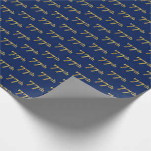 Papier Cadeau Blue, Faux Gold 77th (Soixante-dix-septième) Event