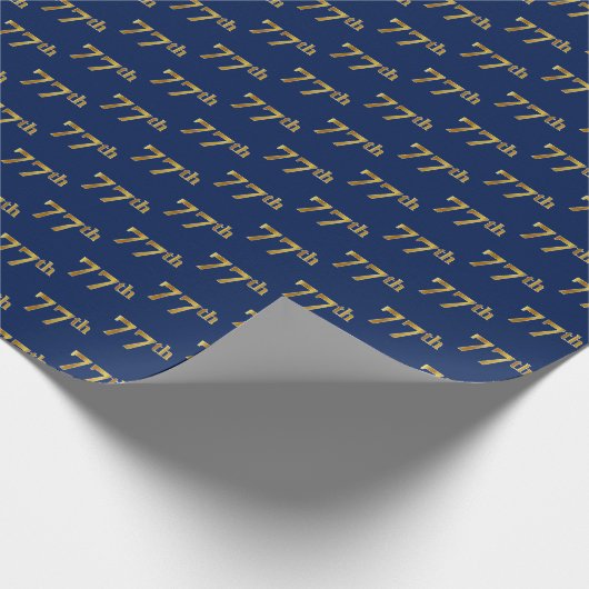 Papier Cadeau Blue, Faux Gold 77th (Soixante-dix-septième) Event (Coin)