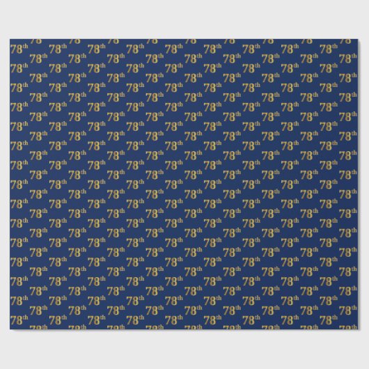 Papier Cadeau Blue, Faux Gold 78e (Soixante-dix-huitième) (Plat)