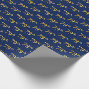 Papier Cadeau Blue, Faux Gold 79e (Soixante-dix-neuvième)
