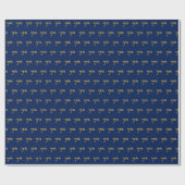 Papier Cadeau Blue, Faux Gold 7e (Septième) Event Wrapper Paper (Plat)