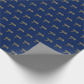 Papier Cadeau Blue, Faux Gold 7e (Septième) Event Wrapper Paper (Coin)