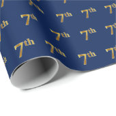 Papier Cadeau Blue, Faux Gold 7e (Septième) Event Wrapper Paper (Coin rond)