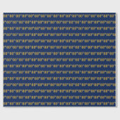 Papier Cadeau Blue, Faux Gold 80th (Eighantième) Event (Plat)