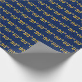 Papier Cadeau Blue, Faux Gold 80th (Eighantième) Event (Coin)