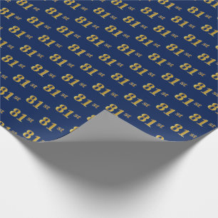 Papier Cadeau Blue, Faux Gold 81e (Quatre-vingt-unième)