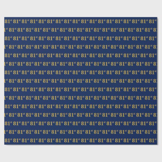 Papier Cadeau Blue, Faux Gold 81e (Quatre-vingt-unième) (Plat)