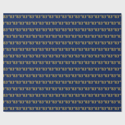 Papier Cadeau Blue, Faux Gold 83e (Quatre-vingt-troisième) (Plat)