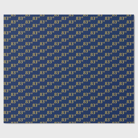 Papier Cadeau Blue, Faux Gold 83e (Quatre-vingt-troisième) (Plat)