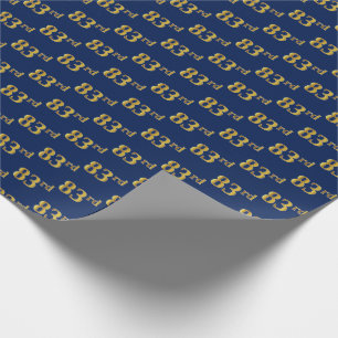 Papier Cadeau Blue, Faux Gold 83e (Quatre-vingt-troisième)