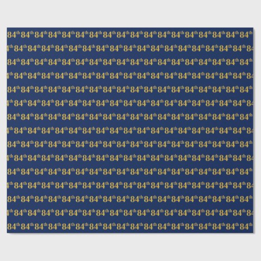 Papier Cadeau Blue, Faux Gold 84e (Quatre-vingt-quatrième) (Plat)
