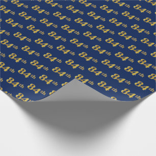Papier Cadeau Blue, Faux Gold 84e (Quatre-vingt-quatrième)