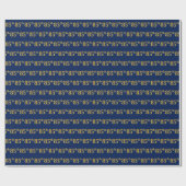 Papier Cadeau Blue, Faux Gold 85e (Quatre-vingt-cinquième) (Plat)