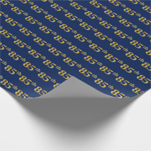 Papier Cadeau Blue, Faux Gold 85e (Quatre-vingt-cinquième)
