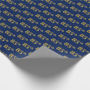 Papier Cadeau Blue, Faux Gold 85e (Quatre-vingt-cinquième)