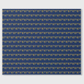 Papier Cadeau Blue, Faux Gold 87e (Quatre-vingt-septième) (Plat)