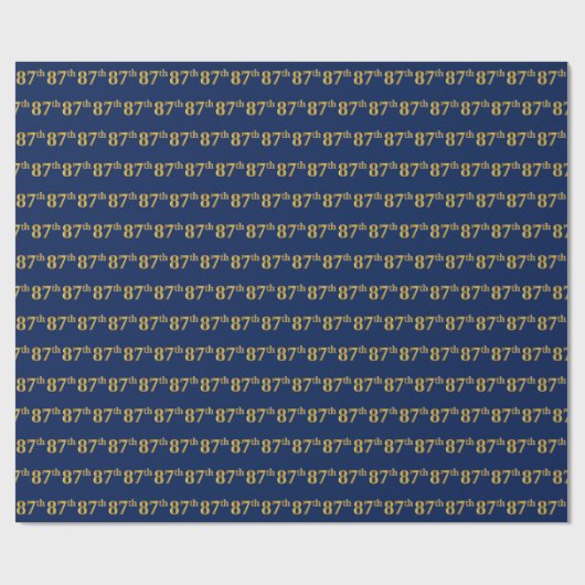 Papier Cadeau Blue, Faux Gold 87e (Quatre-vingt-septième) (Plat)