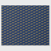 Papier Cadeau Blue, Faux Gold 88e (Quatre-vingt-huitième) (Plat)