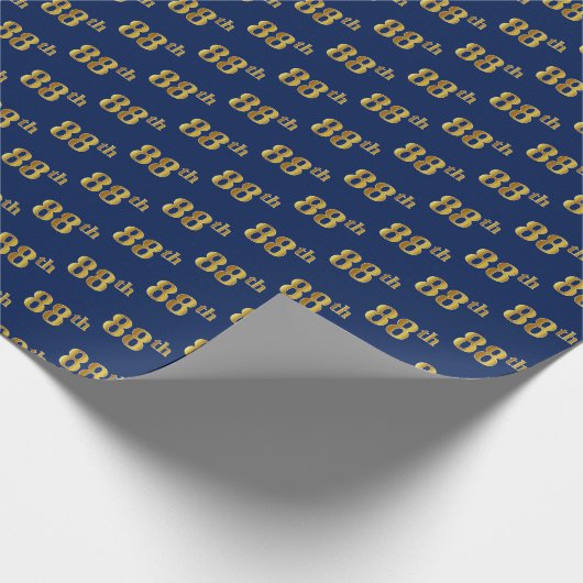 Papier Cadeau Blue, Faux Gold 88e (Quatre-vingt-huitième) (Coin)