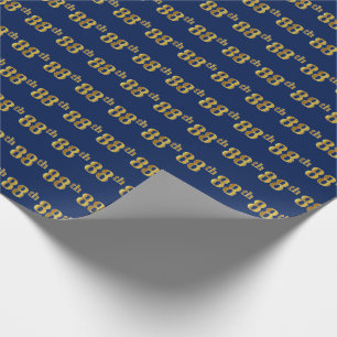 Papier Cadeau Blue, Faux Gold 88e (Quatre-vingt-huitième)